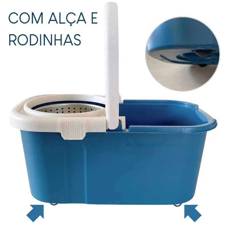 Mop Spin Inox Esfregão Centrifuga Giratório