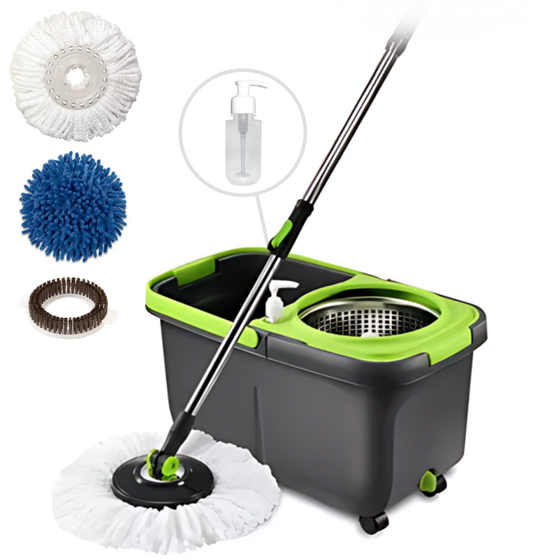 Mop Spin Pro 3 em 1 Mop Giratório Cesto Inox