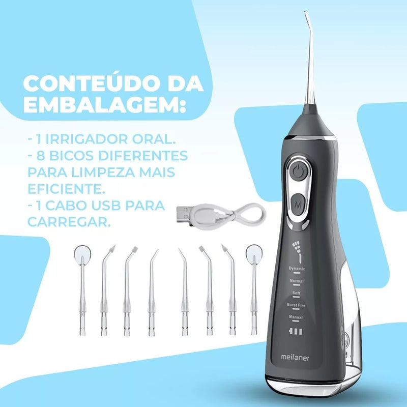 Irrigador Oral Limpeza Bucal Portátil 5 Modos Premium