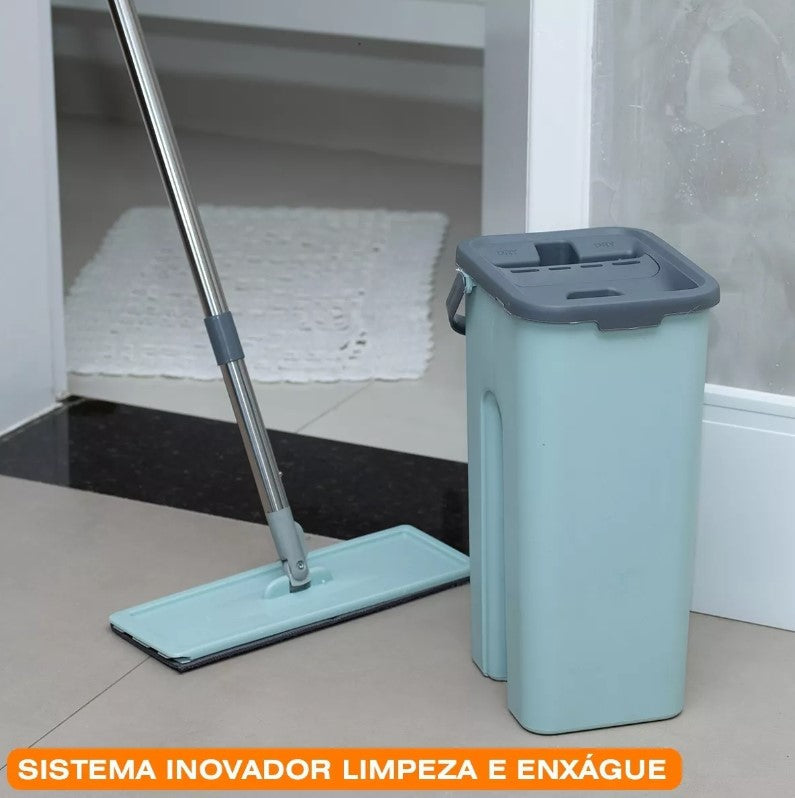 Mop Flat Rodo Multiuso Tira pó Esfregão + Refis