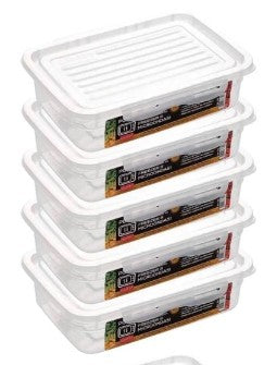 Jogo de Potes Kit 5 Pote Hermetico Alimentos Marmita Fit c/ Travas Microondas Freezer