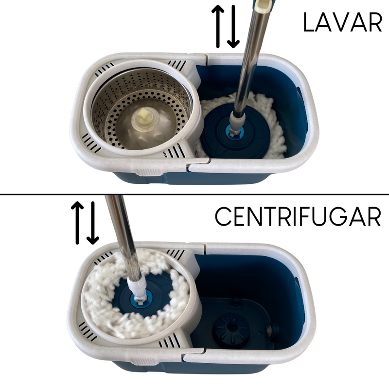 Mop Spin Inox Esfregão Centrifuga Giratório