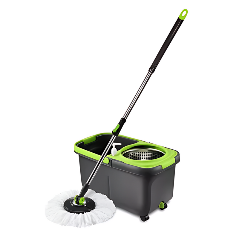 Mop Spin Pro 3 em 1 Mop Giratório Cesto Inox