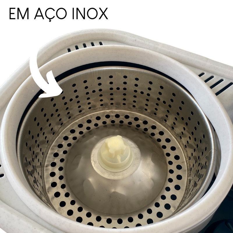 Mop Spin Inox Esfregão Centrifuga Giratório