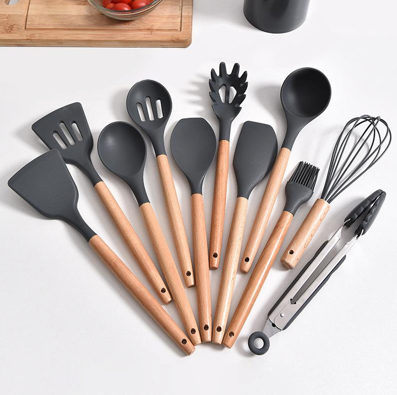 Kit Utensilios 12 De Cozinha Em Silicone Concha Espátula