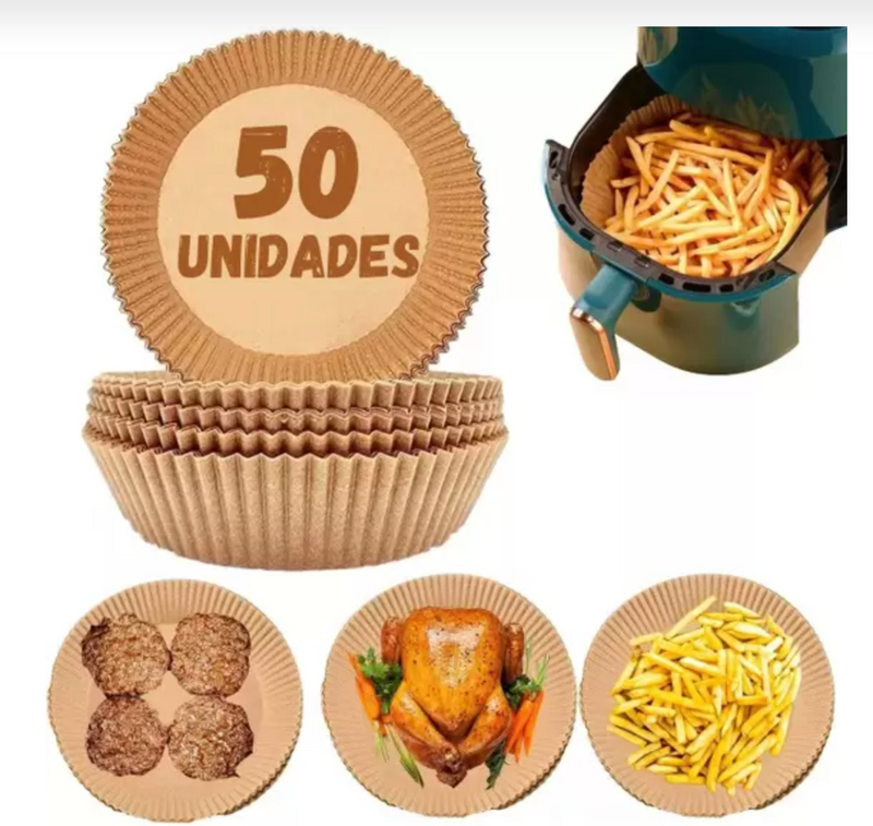 50un de Forma Papel Descartavel P/ Fritadeira Eletrica Airfryer