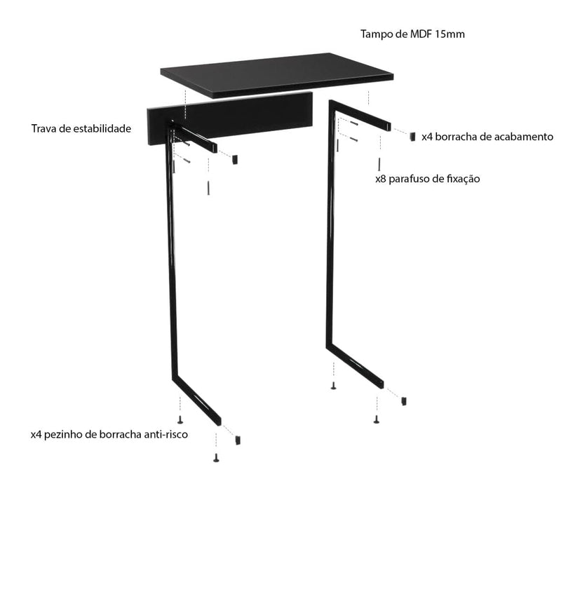 Mesa De Apoio Notebook Sofá Sala Escritório Suporte decorativo