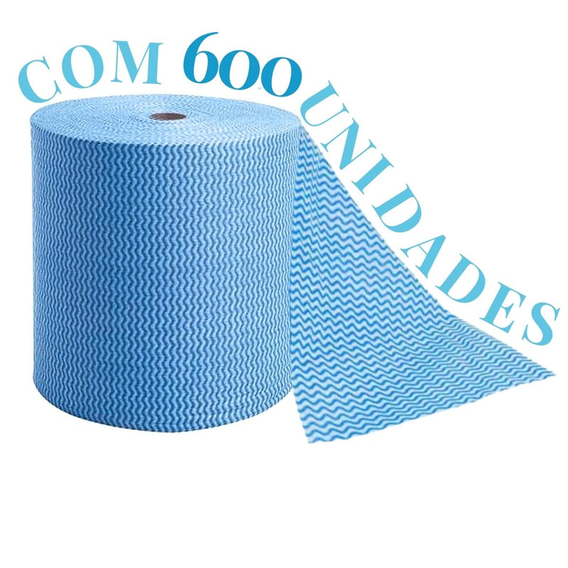 Rolo 600 Panos Multiuso Life Clean 28CMX240M Azul